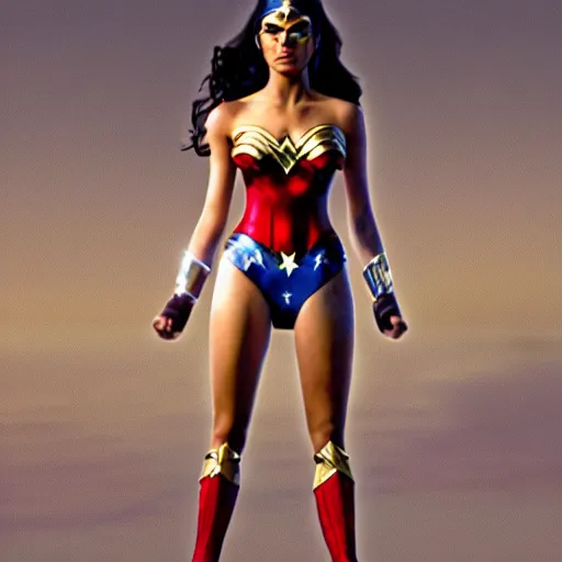 Prompt: hyperrealistic film full body still of mia khalifa as wonder woman, inspired by istvan sandorfi & greg rutkowski & unreal engine, perfect facial symmetry, dim volumetric cinematic lighting, 8 k octane comprehensive render, extremely hyper - detailed, incredibly lifelike attributes, intricate, real flesh texture, masterpiece, artstation, stunning,