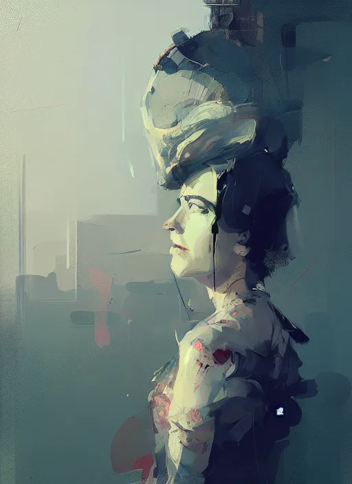 Prompt: portrait of a lady, by ismail inceoglu