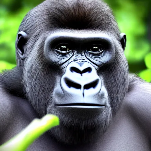 Image similar to a gorilla with Steve Buscemi's face, 8k, ultra realistic, render