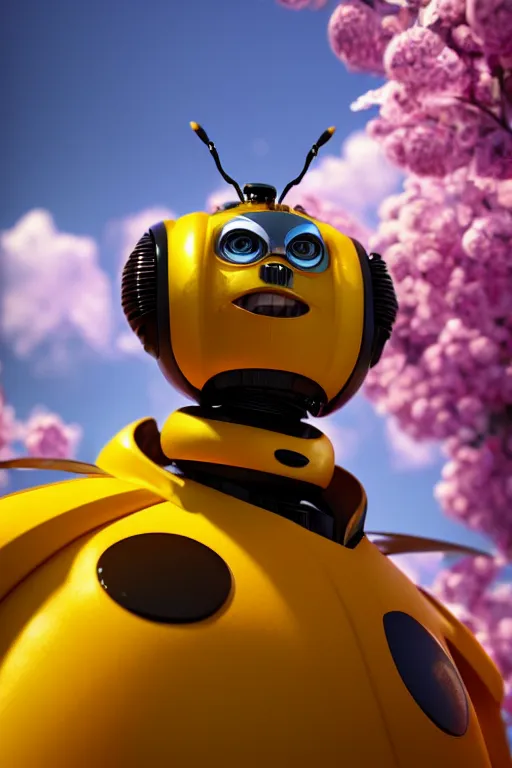 Prompt: bumblebee, ultra hd, design by Mark Ryden and Pixar and Hayao Miyazaki, unreal 5, DAZ, hyperrealistic, octane render, cosplay, RPG portrait, dynamic lighting, intricate detail, summer vibrancy, cinematic