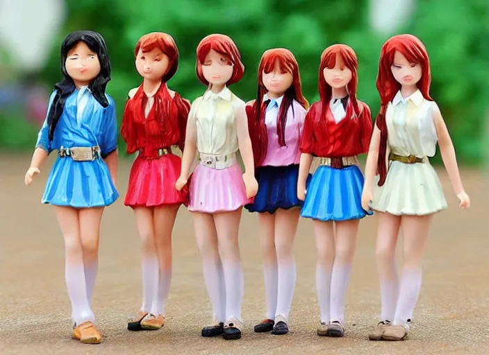Prompt: Image on the store website, eBay, Full body, 80mm resin figure of Traditional women\'s school students in Vacation Outfits