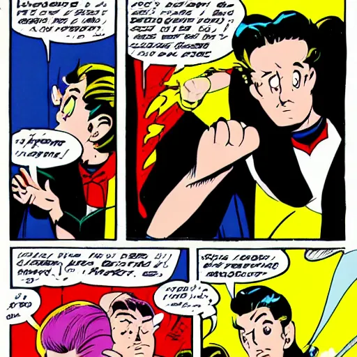 Image similar to a powerful psychic guy emitting psychic powers, in the style of archie comics (1963), artstation, HQ scan, ufotable studio art style