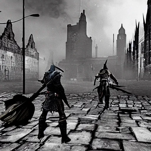 Image similar to dark souls in 1 9 8 0 liverpool riots