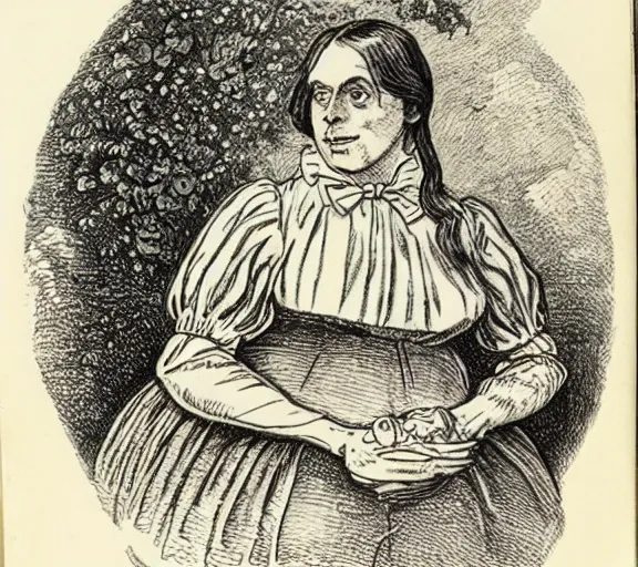 Image similar to Tenniel illustration portrait of Alice, Lewis Carrol