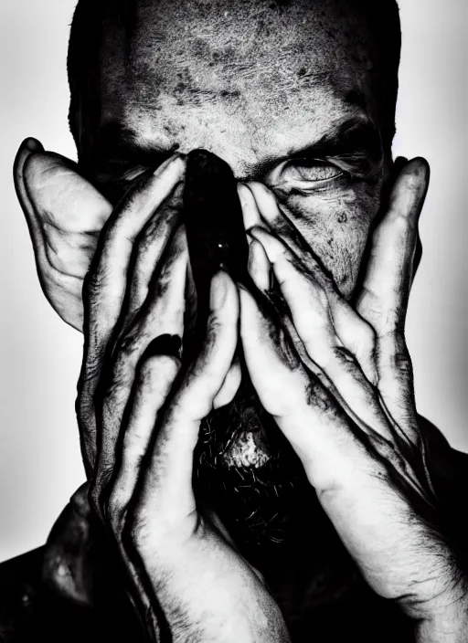 Image similar to A portrait photo of a drug addict , high contrast, black and white
