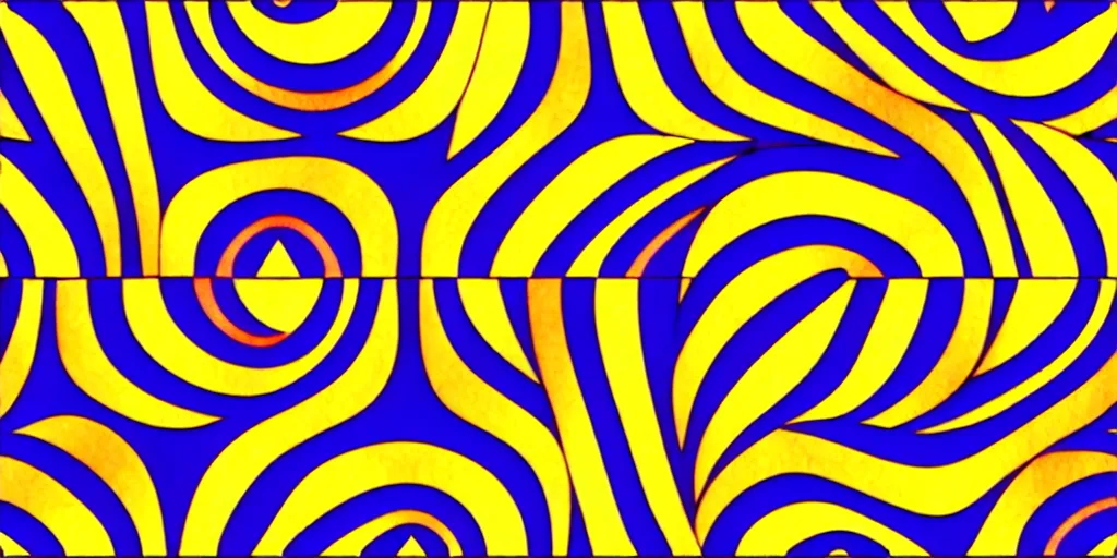 Image similar to seamless pattern of large colorful squares in escher style, three - precision perspective, optical illusion