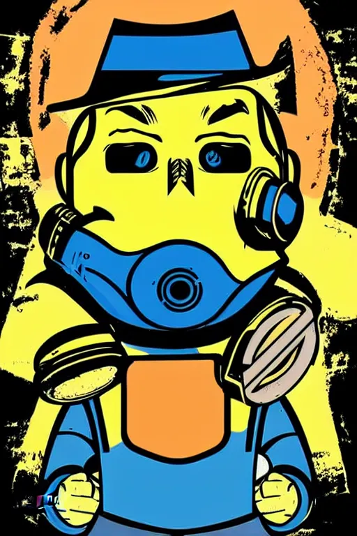 Image similar to fallout 7 6 retro futurist illustration art by butcher billy, sticker, colorful, illustration, highly detailed, simple, smooth and clean vector curves, no jagged lines, vector art, smooth andy warhol style