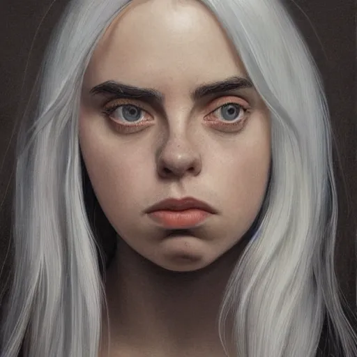 Image similar to billie eilish Perfectly-centered full body portrait-photograph of a real life god from heaven, lifelike, super highly detailed, professional digital painting, artstation, concept art, Unreal Engine 5, Photorealism, HD quality, 8k resolution, cinema 4d, 3D, beautiful, cinematic, art by artgerm and greg rutkowski and alphonse mucha and loish and WLOP