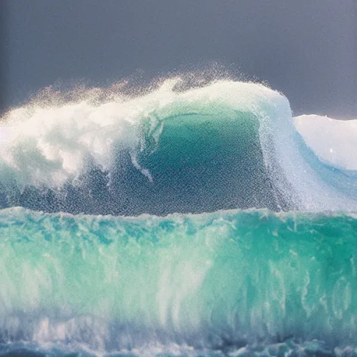 Image similar to A photo of the inside of a wave breaking”