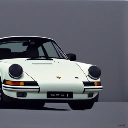 Image similar to A beautiful oil painting of a Porsche 911 Carrera 3.2, volumetric lighting, photorealistic, highly detailed.