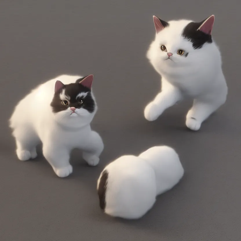 Image similar to a very cute cat, unreal engine, path tracing