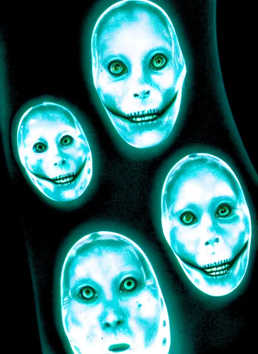 Image similar to mri image of a creepy family in the deep space scanner