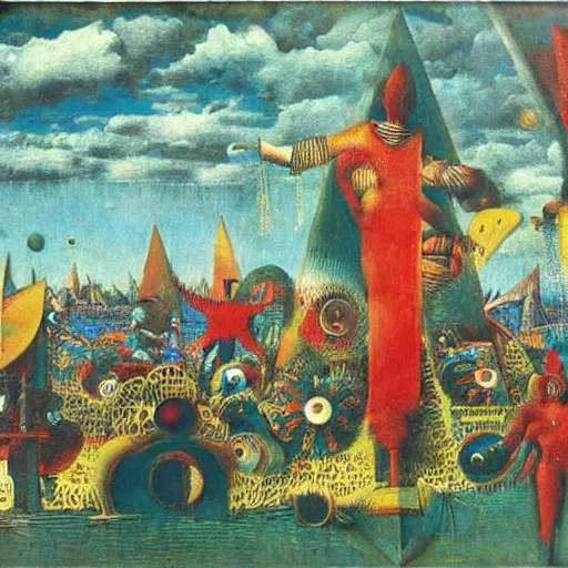 Prompt: wonder carnival by Max Ernst