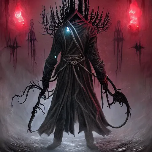 Prompt: Gloom in style of Bloodborne. Concept art, cosmic horror, body horror, ArtStation.