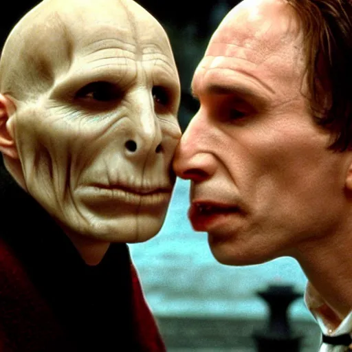 Prompt: harry potter kissing voldemort 4k