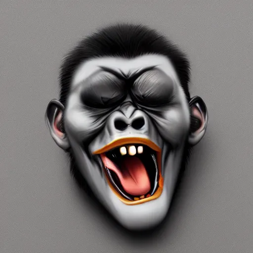 Prompt: 2 0 style gangster vampire gorilla face smiling evil surrealistic, high quality, photo realistic, high definition, shadows