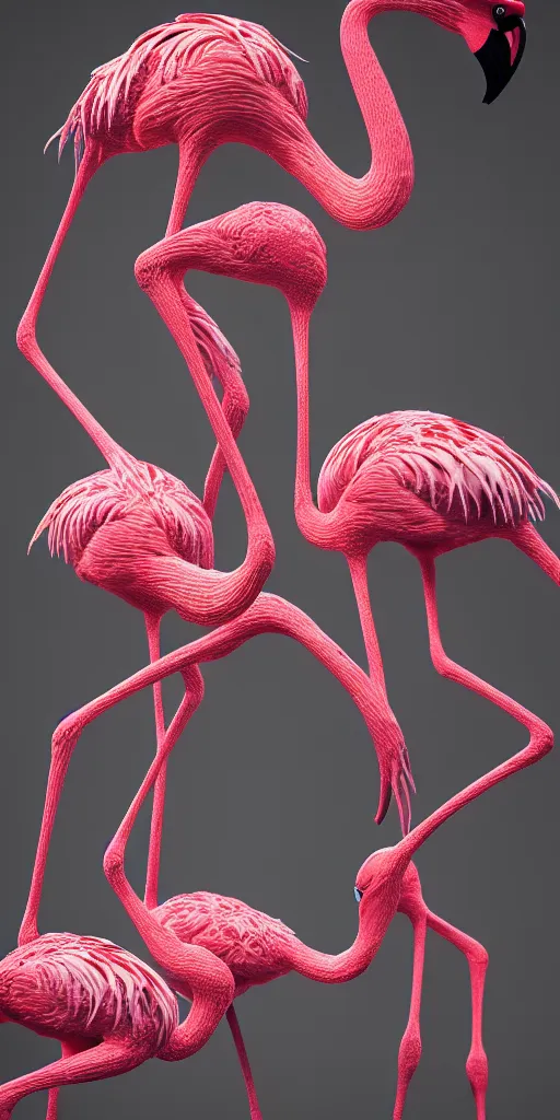 extremely detailed 3 d fractal spider flamingos with | Stable Diffusion ...