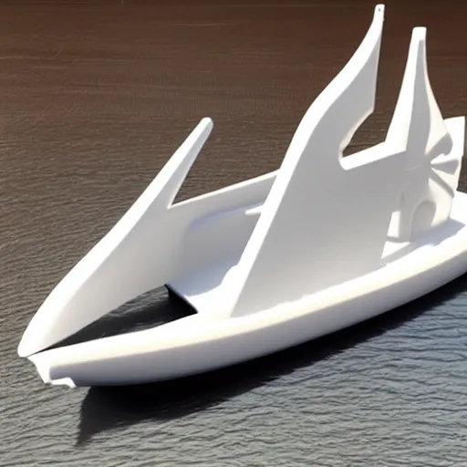 Prompt: 3 d printed benchy boat, test 3 dprint, plastic boat toy