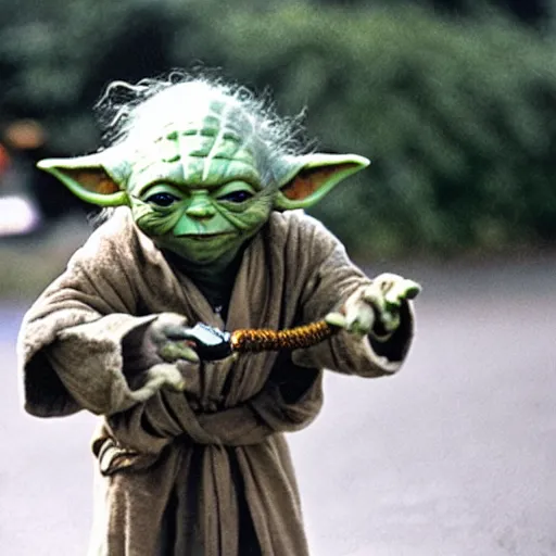 Image similar to yoda performing at woodstock