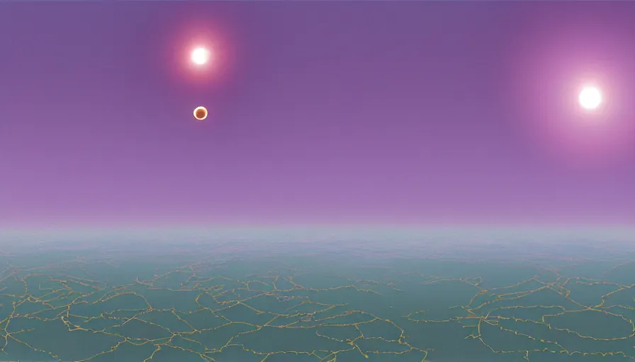 Image similar to solar eclipse, seen from a spaceship near earth, simon stalenhag