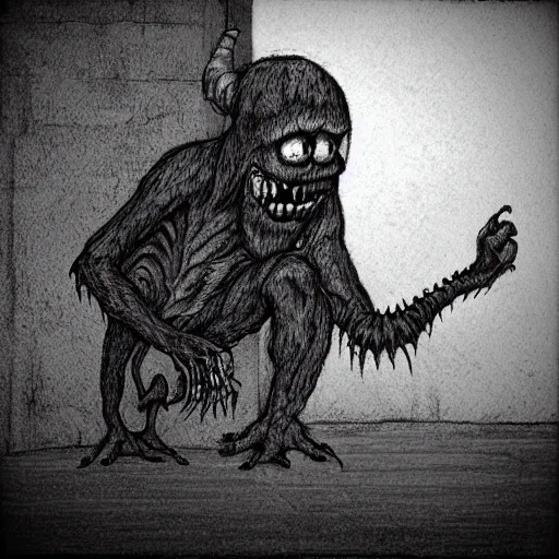 Image similar to creepy monster creeping up