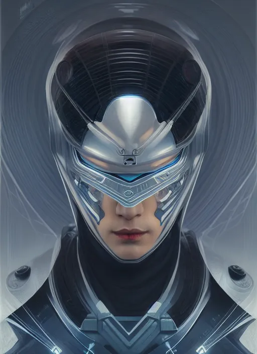 Prompt: symmetry!! portrait of futuristic samurai, sci - fi, tech wear, intricate, elegant, highly detailed, digital painting, artstation, cinematic lighting, concept art, smooth, sharp focus, illustration, art by artgerm and greg rutkowski and alphonse mucha, 8 k