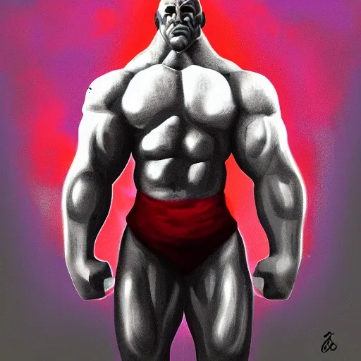 Prompt: the strongest man in the universe, digital painting