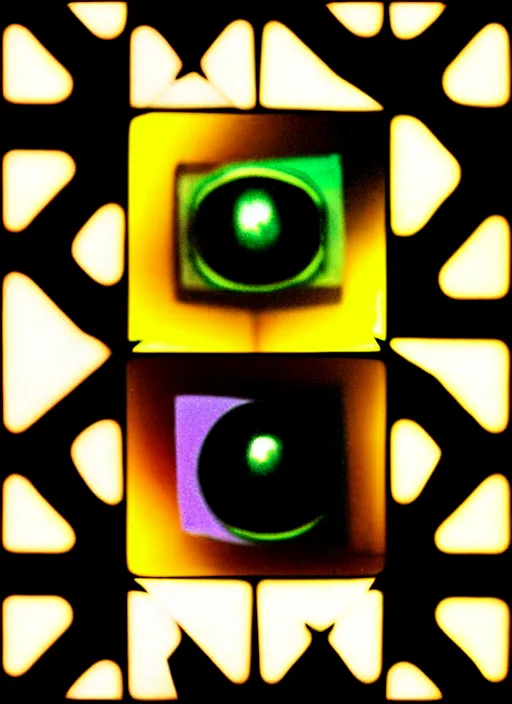 Image similar to grid montage of optica with cube shaped lens, square shaped black dilated pupils cubes, cube shaped, detailed colored textures, lashes, advanced art, art styles mix, wet reflections in square eyecubes, sunshine light, hd macro photograph, from side, various cube eyelid positions