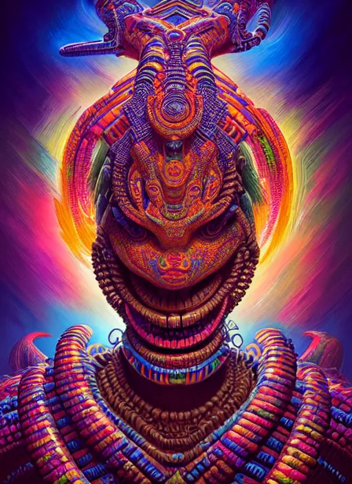 Image similar to hyper detailed ultra sharp 3 d render like a oil painting aztec serpent warrior princess, fractal plane, deep voyage, parallel existence, earthwave, colorful, neon, ornate, intricate, digital painting, concept art, smooth, sharp focus, illustration, art by artgerm and greg rutkowski and h. r. giger, 8 k