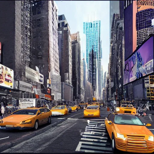 Image similar to New York City 1000 years in the future, award winning photorealistic art 4K photography trending on artstation