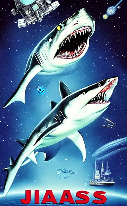 Prompt: jaws in space, exquisite movie art, by lucusfilm, weta studio, 8 k, denoised, music poster