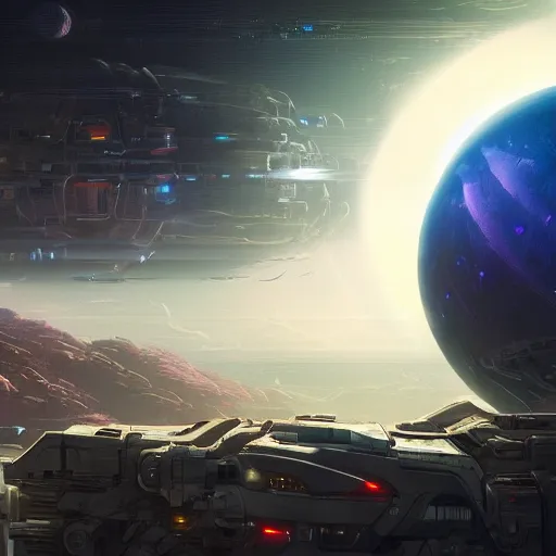 Image similar to A professional digital painting of cybertron planet seen from orbit, by Greg Rutkowski and James Gurney, trending on Artstation, sci-fi, cyberpunk, futuristic, ultra detail, cybernetic planet,