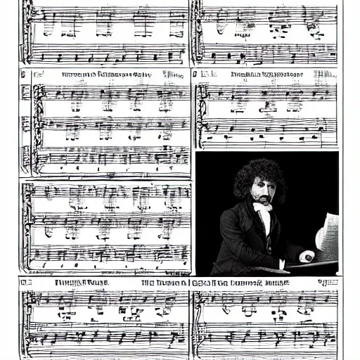 Prompt: Sheet music for the music of a new Symphony composed by Beethoven