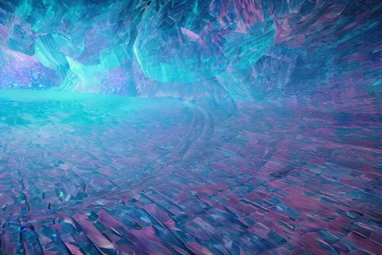 Image similar to landscape kaleidoscope textural dream journey space simulation micrograph, unreal engine, octane render, 4 k