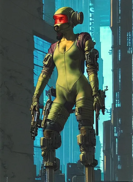 Prompt: cyberpunk mercenary in tactical gear and jumpsuit. portrait by stonehouse and mœbius and will eisner and gil elvgren and pixar. realistic proportions. dystopian. cyberpunk 2 0 7 7, apex, blade runner 2 0 4 9 concept art. cel shading. attractive face. thick lines.
