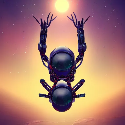 Image similar to Space spider android, high quality,high resolution, 4k, trending on Artstation, surreal