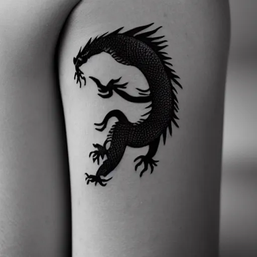 Image similar to minimal chinese dragon tattoo