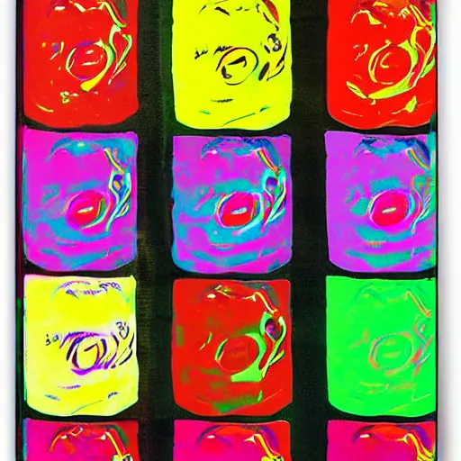 Prompt: dumplings flying through multiverse universe galaxy, popart, vivid colors, by Andy Warhol