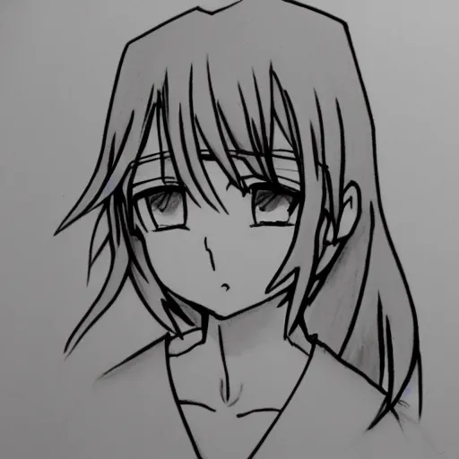 Image similar to anime sketch, terrible drawing, bad at art, rough draft