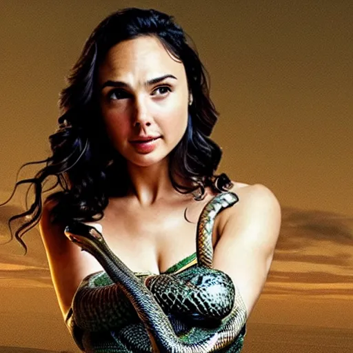 Prompt: gal gadot changing into a snake