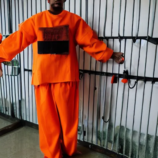 Image similar to horse wearing orange inmate clothes