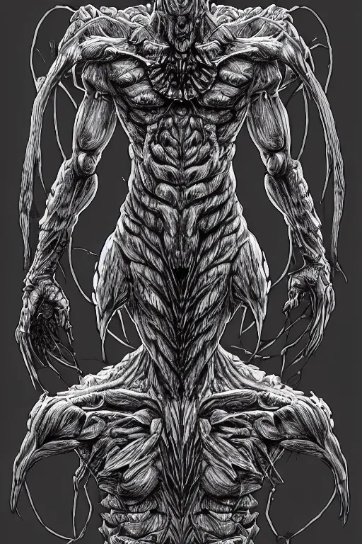 Image similar to pepper humanoid figure monster, symmetrical, highly detailed, digital art, sharp focus, trending on art station, kentaro miura manga art style