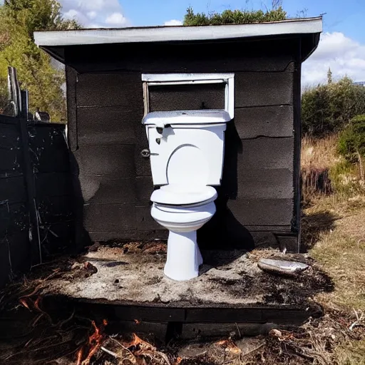 Prompt: charred toilet, craigslist photo