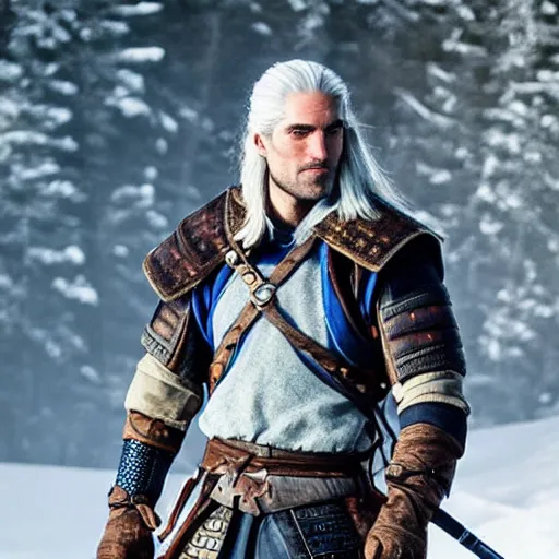 Prompt: anso mount as geralt