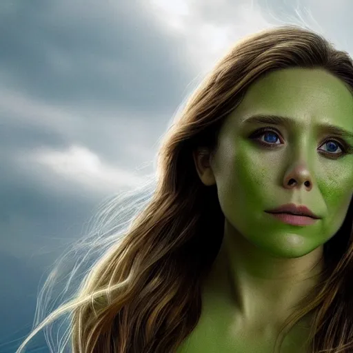 Prompt: Photorealistic art of Elizabeth Olsen as the hulk, full body, action shot, high definition, cinematic, realistic