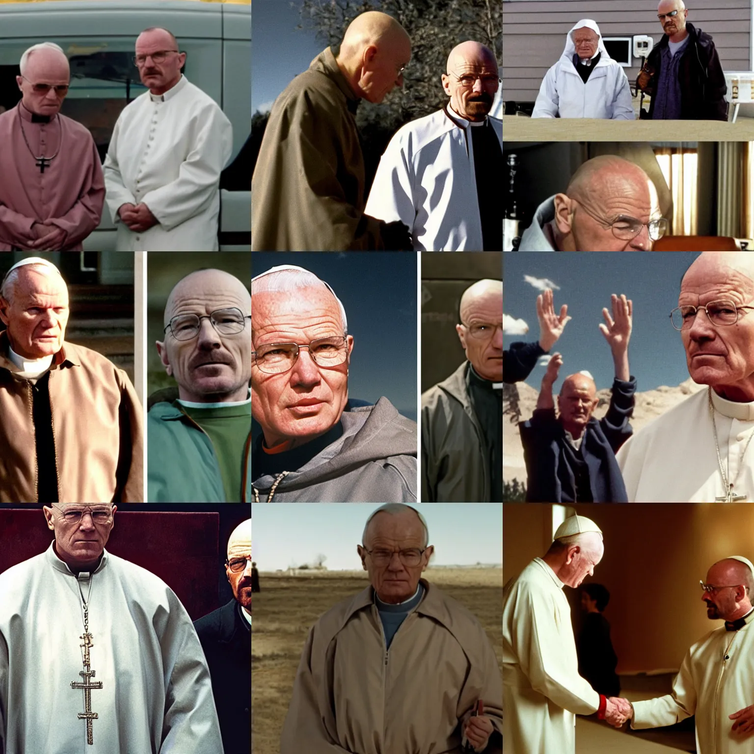 Image similar to john paul ii in breaking bad with walter white