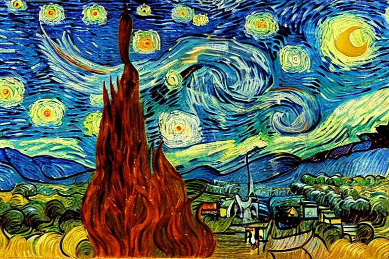 Prompt: window to space, Vincent van Gogh