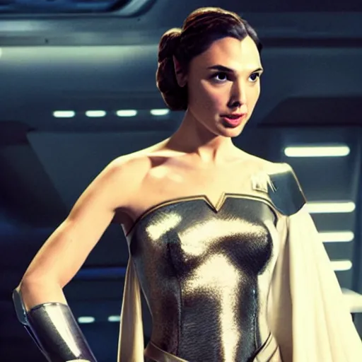 Prompt: photo of gal gadot as princess leia