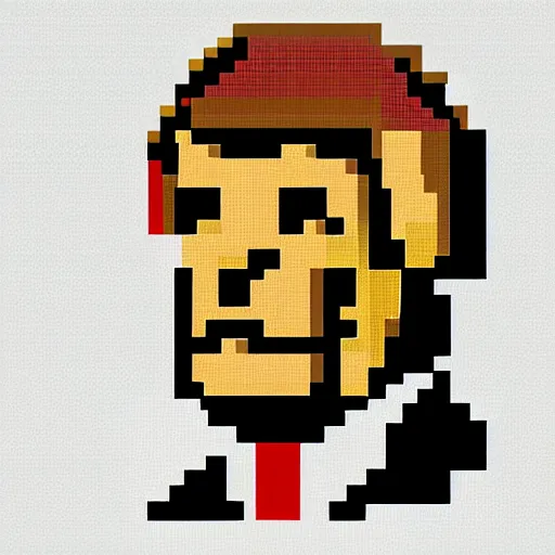 Prompt: pixel art of donald trump