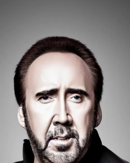 Image similar to nicolas cage headshot photo portrait headshot even lighting